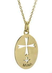Pendentif croix Huguenote or jaune