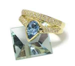 Diamant Aqua Marin Ring
