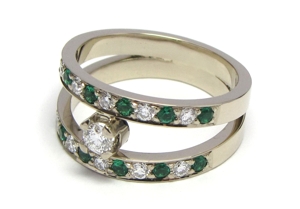 Smaragd Diamantring