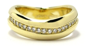 Alliance diamants Anneau de Vie, en or jaune 18 carats