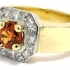 Bague grenat mandarin diamant