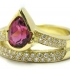 Bague rubellite diamants