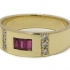 Bague rubis baguette diamant