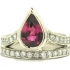 Bague tourmaline rouge et diamants