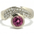 Bague tourmaline rose diamants