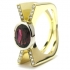 Bague tourmaline rouge diamants modèle Vice Versa